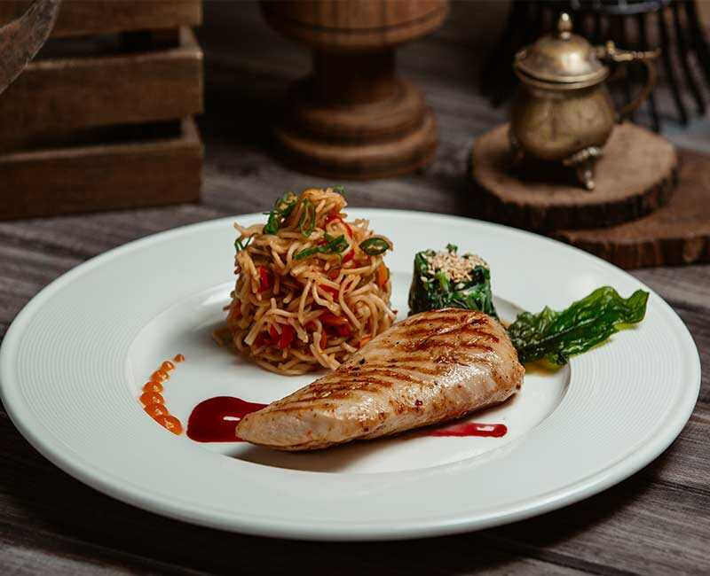 Grilled Fish with Spaghetti