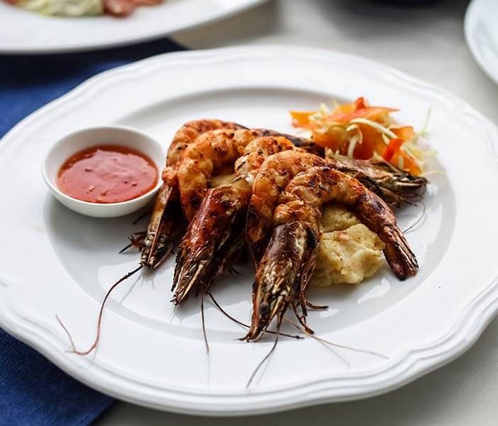 Grilled Shrimp with carrots