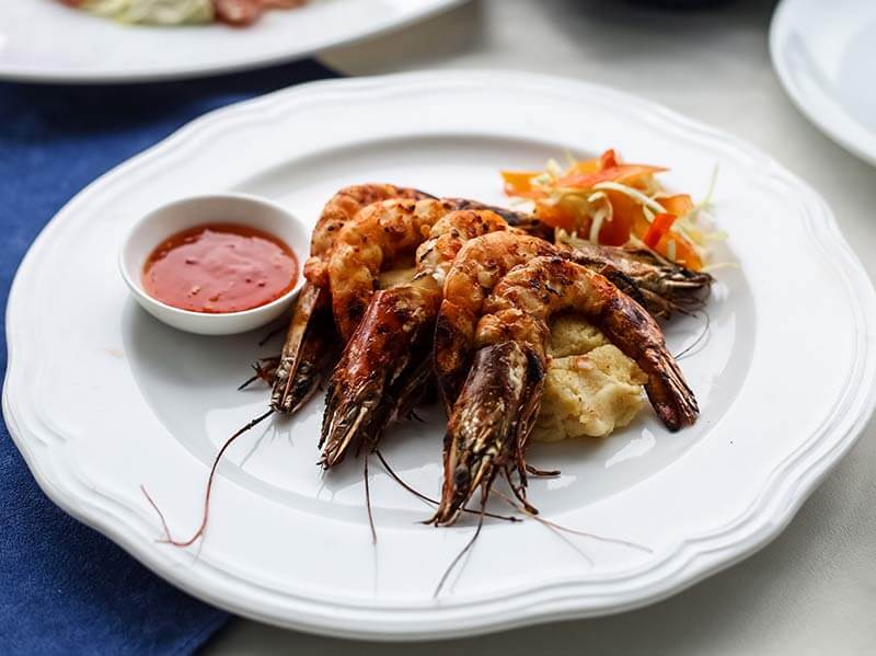 Grilled Shrimp with carrots