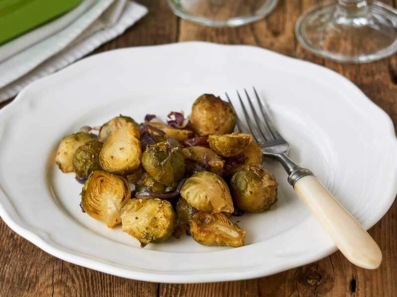 Brussels sprouts with red onions
