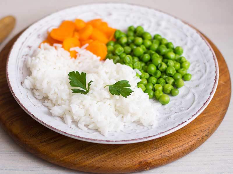 White rice with vegetables