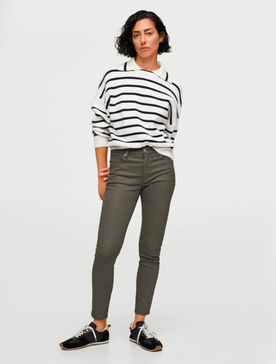 Wideleg pants with elastic waist