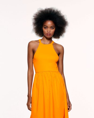 Combined orange dress
