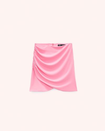 Draped pink mini skirt