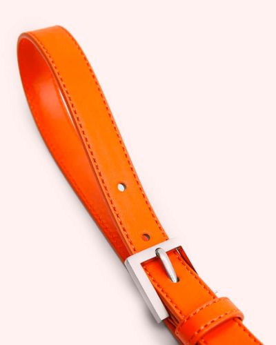 Metal buckle orange belt