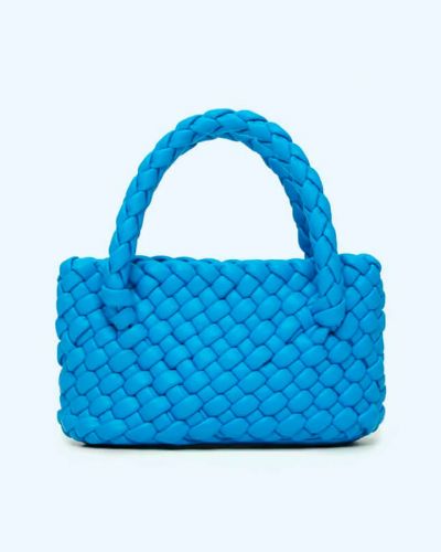 Blue braided textured bag