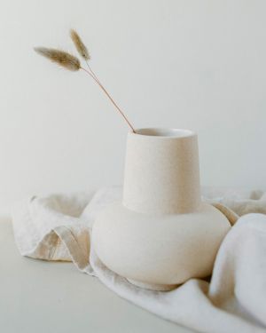 Art Ceramic Vase in White