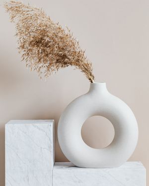 Ceramic Vase with Pampas Grass