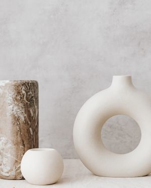 Art Ceramic Vase In Ivory