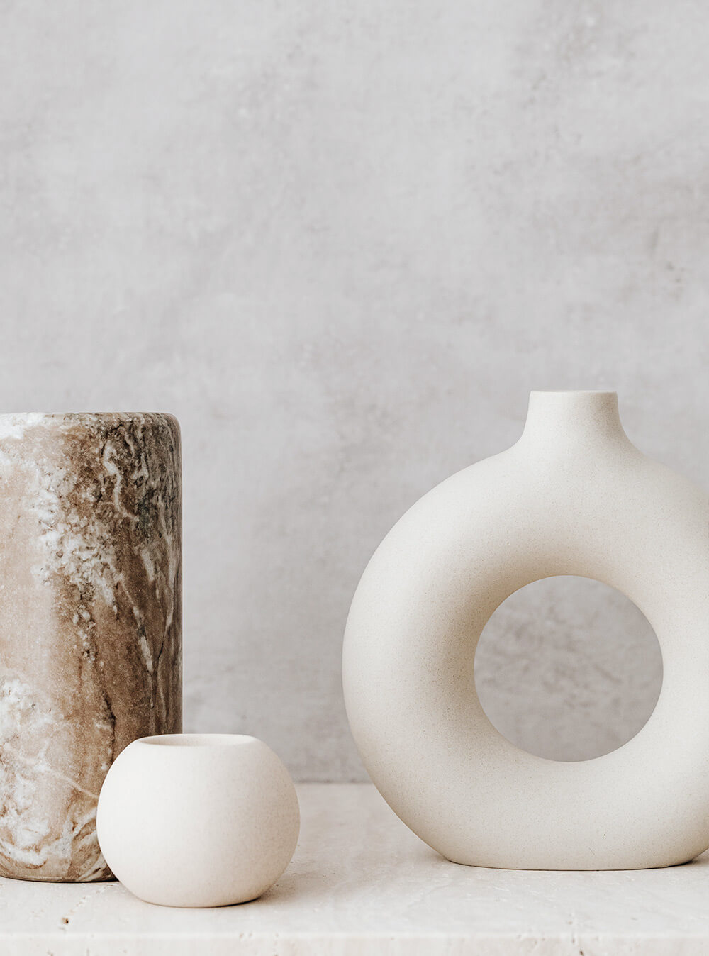 Art Ceramic Vase In Ivory