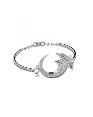 White Gold Crescent Bracelet