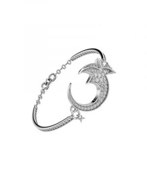 White Gold Crescent Bracelet