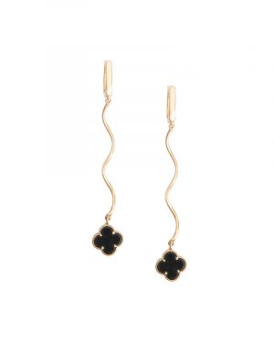 Clover Earrings With Onyx