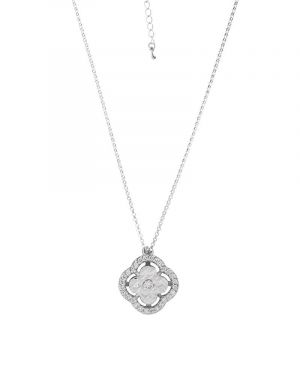 Silver Necklace With Diamonds