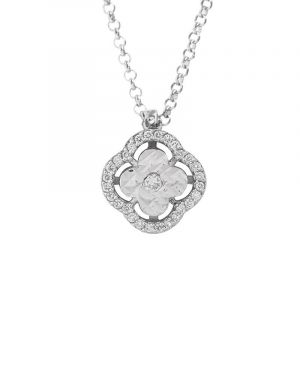 Silver Necklace With Diamonds