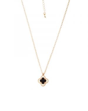 Clover Necklace With Onyx