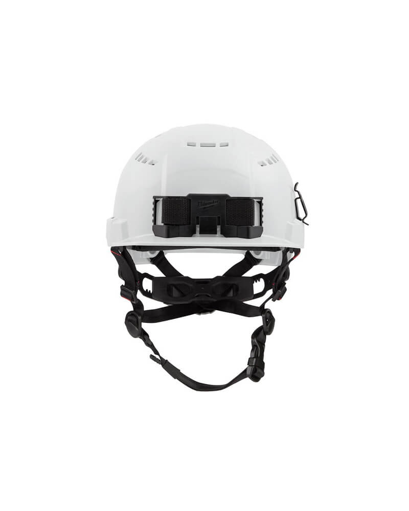 White Front Brim Vented Helmet with BOLT Class C