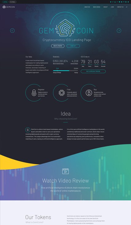 Cryptocurrency & ICO Landing